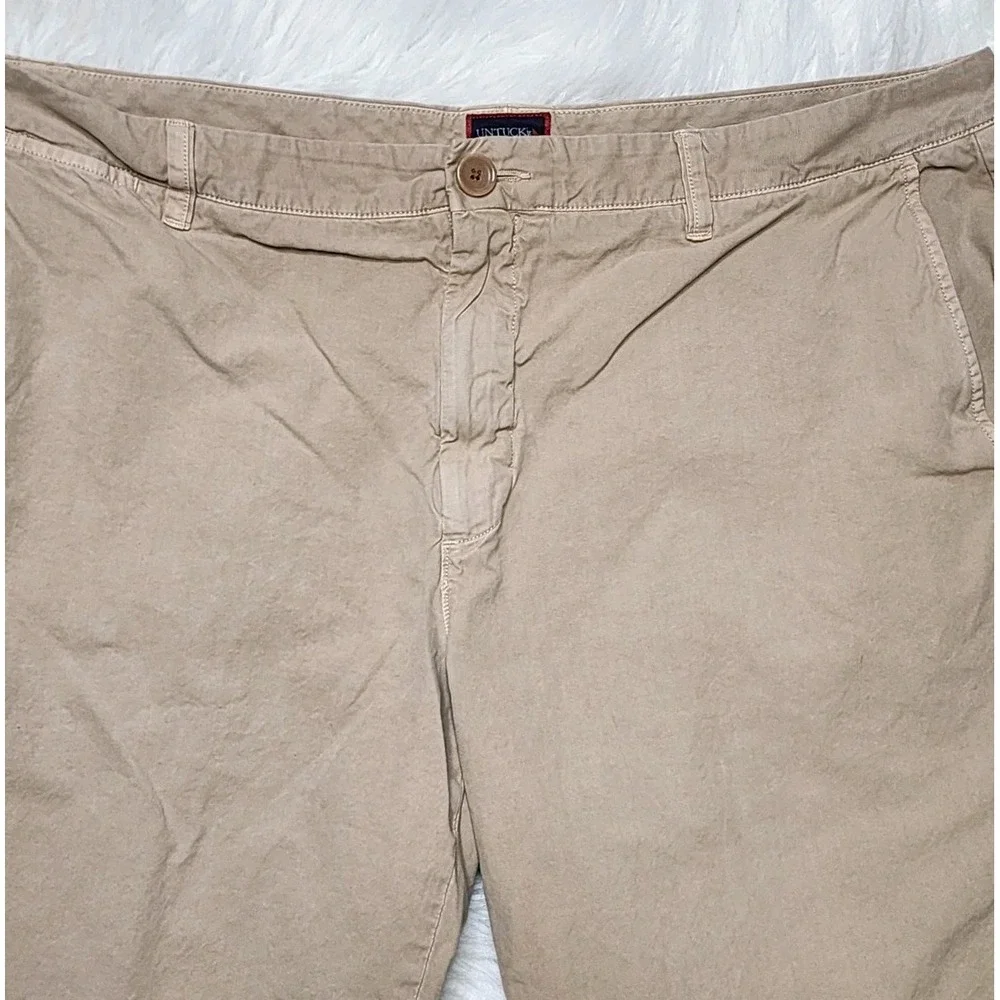 UNTUCKit Pima Cotton Chino Shorts Mens 42 Khaki Tan Casual Golf Preppy Stretch
